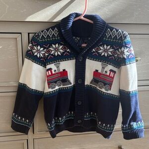 Janie & Jack Train Kids Cardigan
